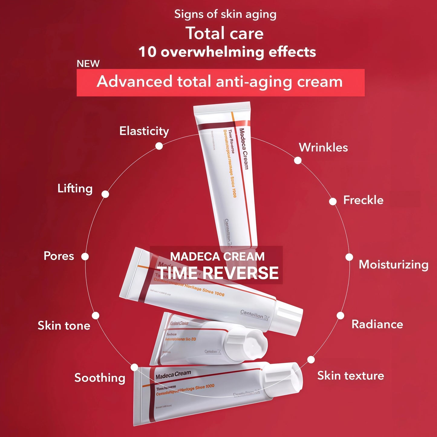 CENTELLIAN 24 Madeca Cream Time Reverse - Firming Face Moisturizer with Centella Asiatica, Improve Skin Elasticity, Deep Hydration,Skin Barrier Support, Korean Skincare for All Skin Types (1.69 fl oz)
